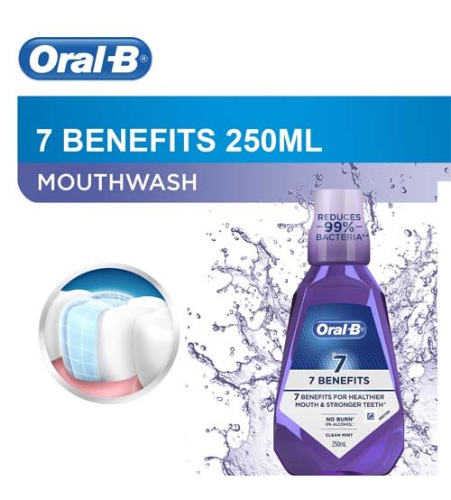 Oral-B 7 Benefits Clean Mint Mouthwash 250ml